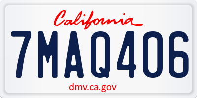 CA license plate 7MAQ406