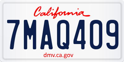 CA license plate 7MAQ409