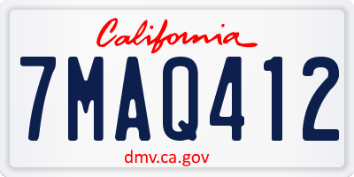 CA license plate 7MAQ412