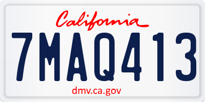 CA license plate 7MAQ413