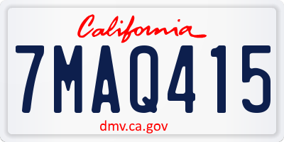 CA license plate 7MAQ415