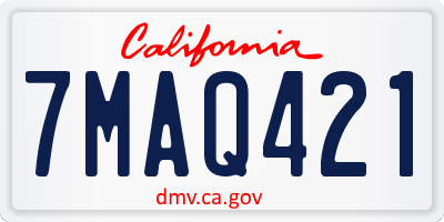 CA license plate 7MAQ421