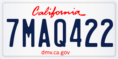 CA license plate 7MAQ422