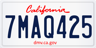 CA license plate 7MAQ425
