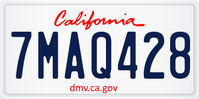 CA license plate 7MAQ428