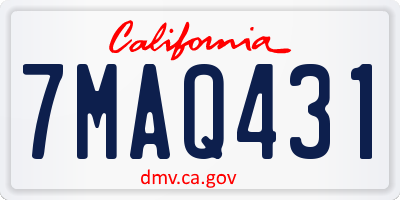 CA license plate 7MAQ431