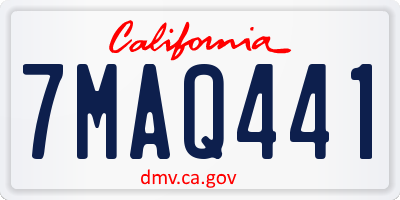 CA license plate 7MAQ441