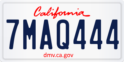 CA license plate 7MAQ444