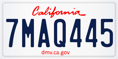 CA license plate 7MAQ445
