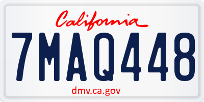 CA license plate 7MAQ448