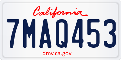 CA license plate 7MAQ453