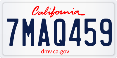 CA license plate 7MAQ459