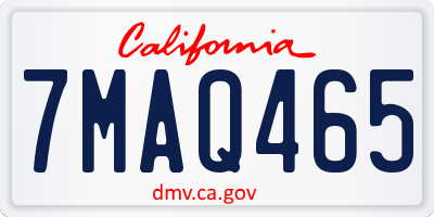 CA license plate 7MAQ465