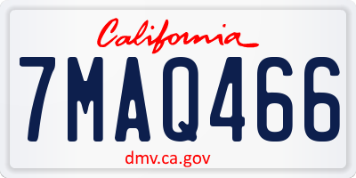 CA license plate 7MAQ466