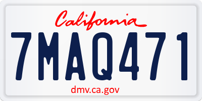 CA license plate 7MAQ471