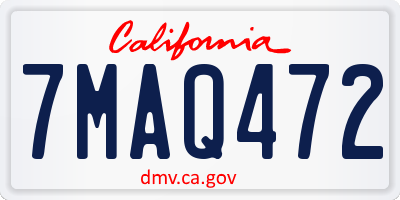 CA license plate 7MAQ472