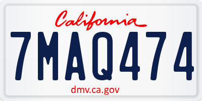 CA license plate 7MAQ474