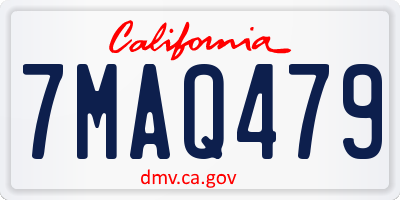 CA license plate 7MAQ479