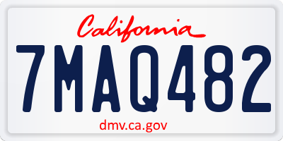 CA license plate 7MAQ482
