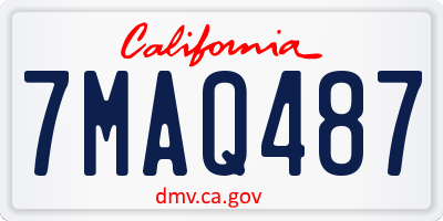 CA license plate 7MAQ487
