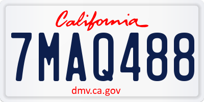 CA license plate 7MAQ488