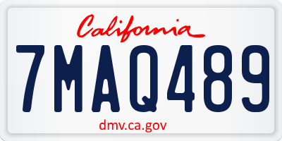 CA license plate 7MAQ489