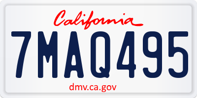 CA license plate 7MAQ495