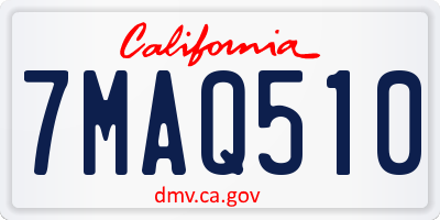 CA license plate 7MAQ510