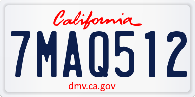 CA license plate 7MAQ512