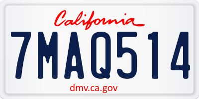CA license plate 7MAQ514