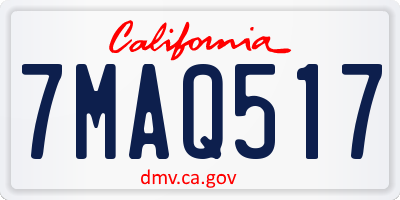 CA license plate 7MAQ517
