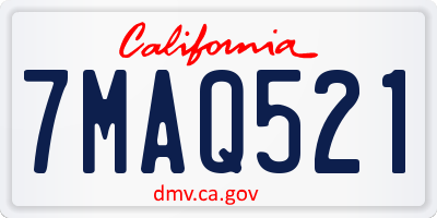 CA license plate 7MAQ521