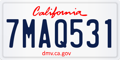 CA license plate 7MAQ531