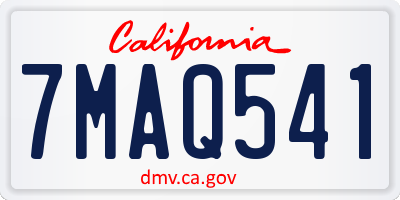 CA license plate 7MAQ541