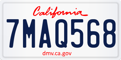CA license plate 7MAQ568