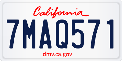 CA license plate 7MAQ571