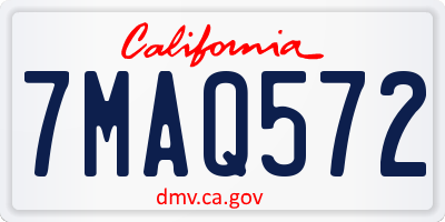 CA license plate 7MAQ572