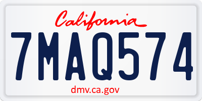 CA license plate 7MAQ574