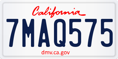 CA license plate 7MAQ575