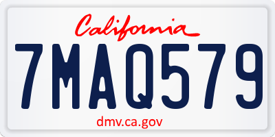 CA license plate 7MAQ579