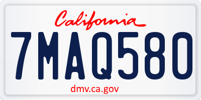 CA license plate 7MAQ580