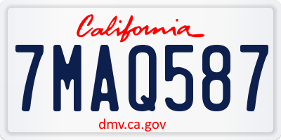 CA license plate 7MAQ587