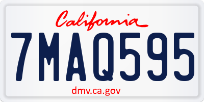 CA license plate 7MAQ595