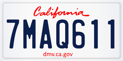 CA license plate 7MAQ611