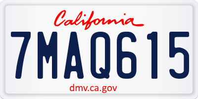 CA license plate 7MAQ615