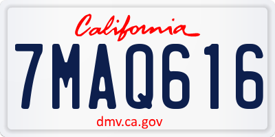 CA license plate 7MAQ616