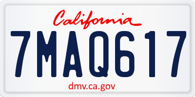 CA license plate 7MAQ617