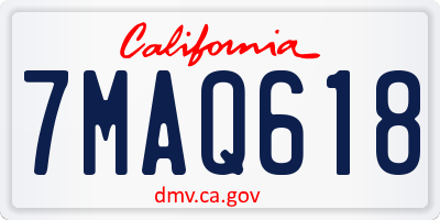 CA license plate 7MAQ618