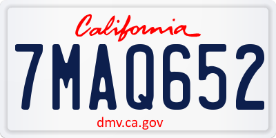 CA license plate 7MAQ652