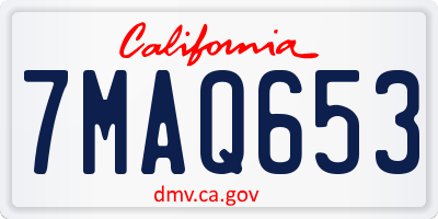 CA license plate 7MAQ653